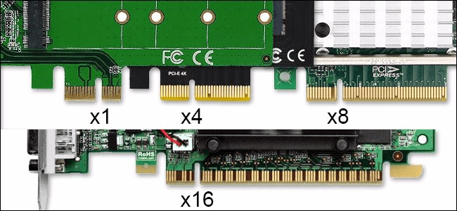 انواع خطوط اسلات PCI Express
